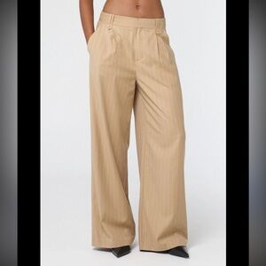 Dynamite Tan Pinstripe Wide Leg Pants